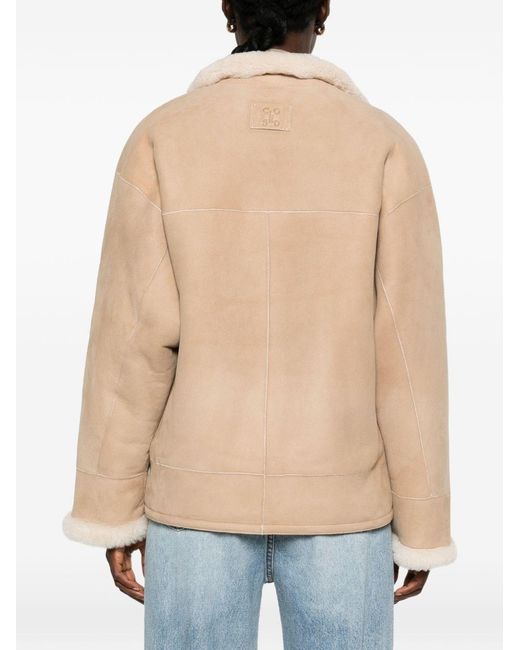 Closed Natural Shearling Double-Breasted Jacket