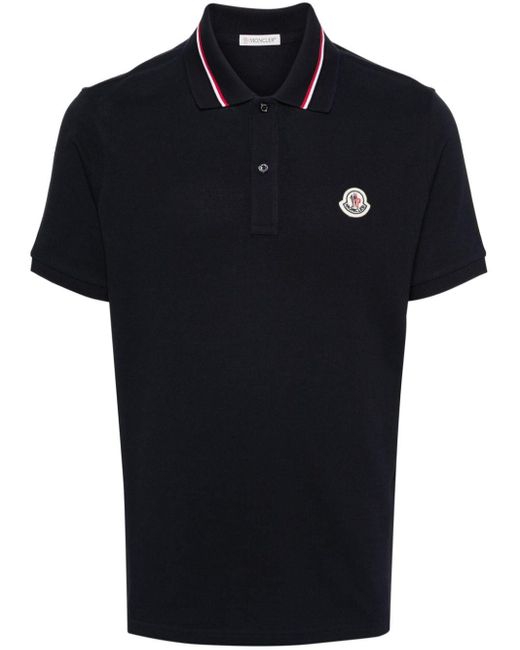 Moncler Black T-shirts And Polos Blue for men