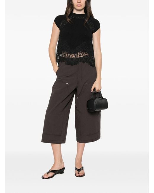 Ermanno Scervino Black Cashmere Lace Top
