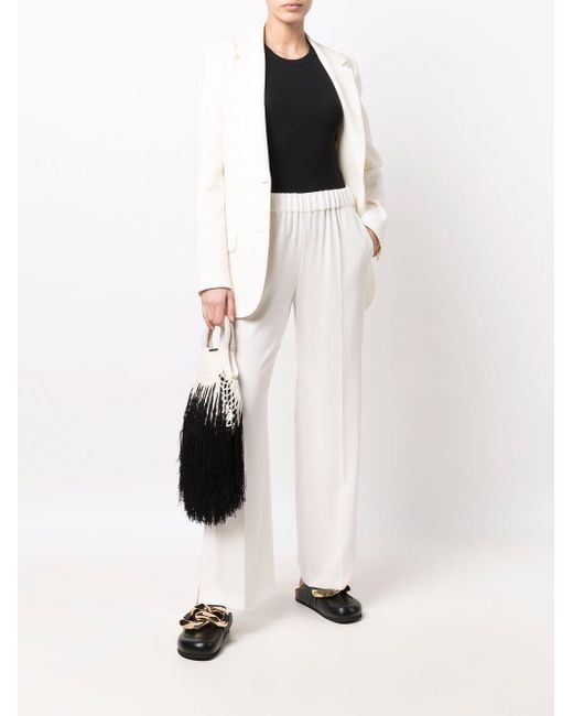Alberto Biani White Cady Elasticated Trousers