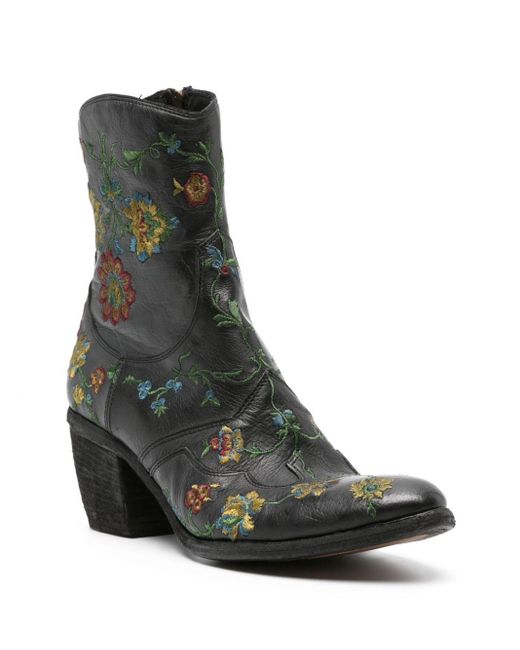 Fauzian Jeunesse Black Embroidered Camperos Boots