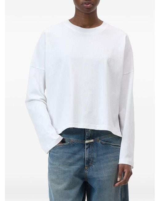 Closed White Cotton Crewneck Sweater