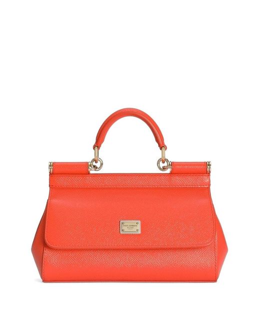 Dolce & Gabbana Red Sicily Small Leather Handbag