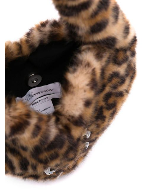 Blumarine Brown Faux Fur Heart Handbag