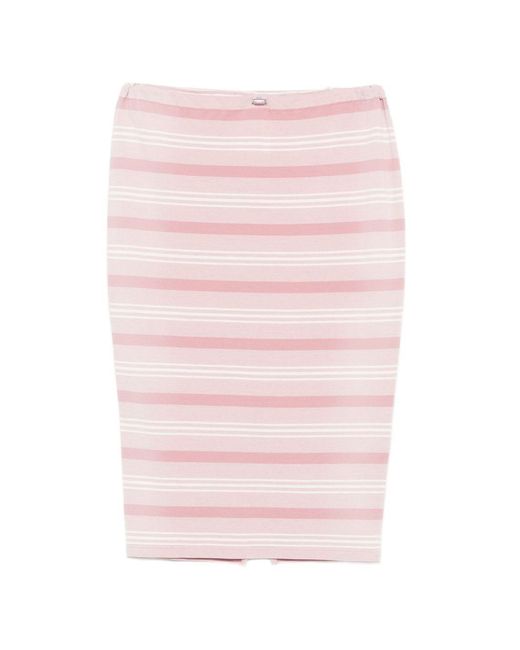 Prada Pink Striped Cotton Skirt