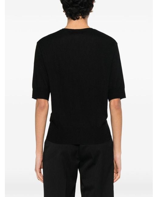Soft Goat Black Cashmere V-Necked Sweater