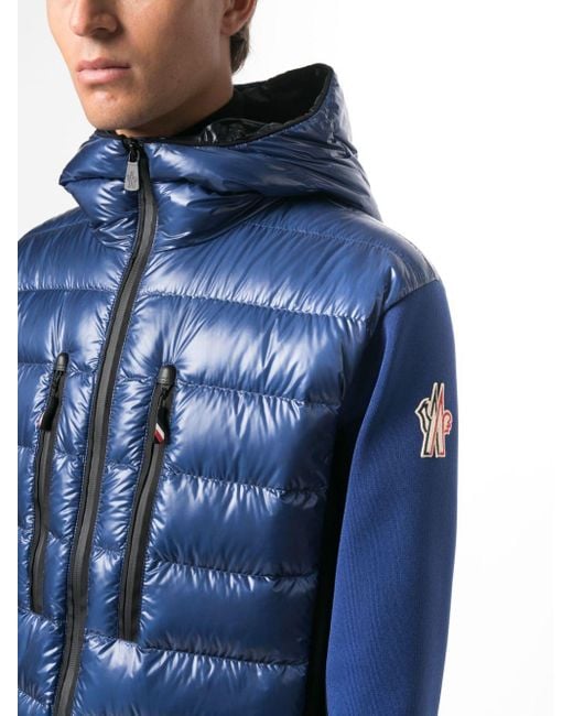 3 MONCLER GRENOBLE Blue Padded Hooded Jacket for men