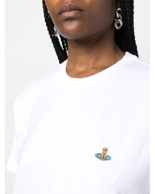 T-shirt In Cotone Con Logo di Vivienne Westwood in White da Uomo
