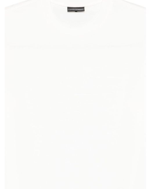 Emporio Armani White Logo Cotton T-Shirt for men