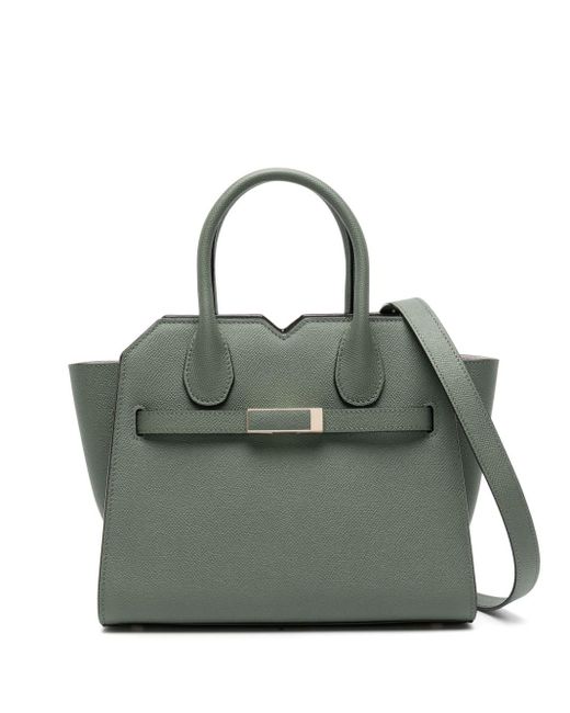 Valextra Green Milano Mini Leather Handbag