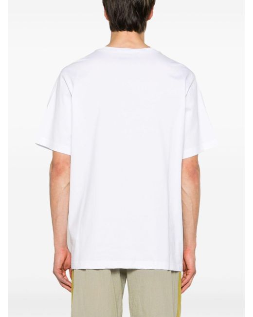 Iceberg White 5d Logo-embroidered T-shirt for men
