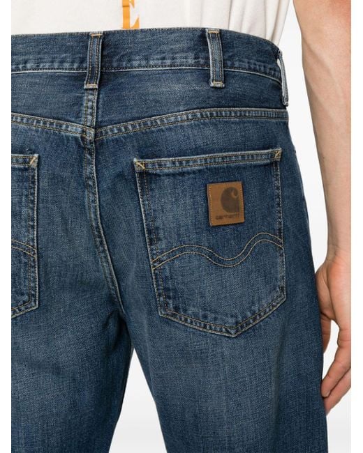 Carhartt Blue Marlow Mid-rise Straight-leg Jeans for men