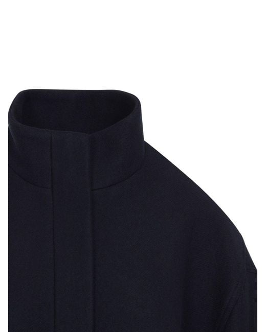 Dries Van Noten Blue Voles Wool Blend Bomber Jacket
