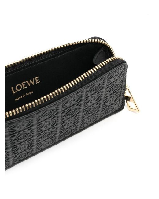 Loewe Repeat Embossed Leather Credit Card Case in Black   Lyst