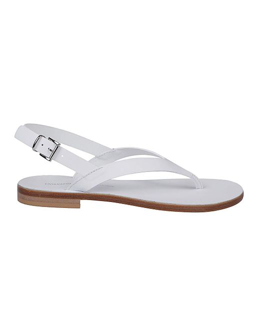 Liviana Conti White Leather Thong Sandals
