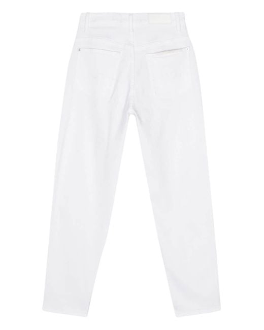 7 For All Mankind White Logo-patch Tapered Jeans