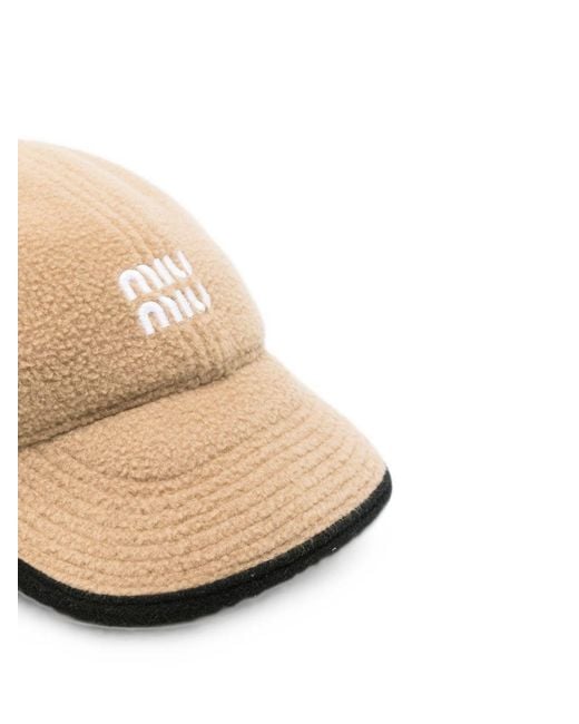 Miu Miu Natural Fleece Wool Baseball Cap