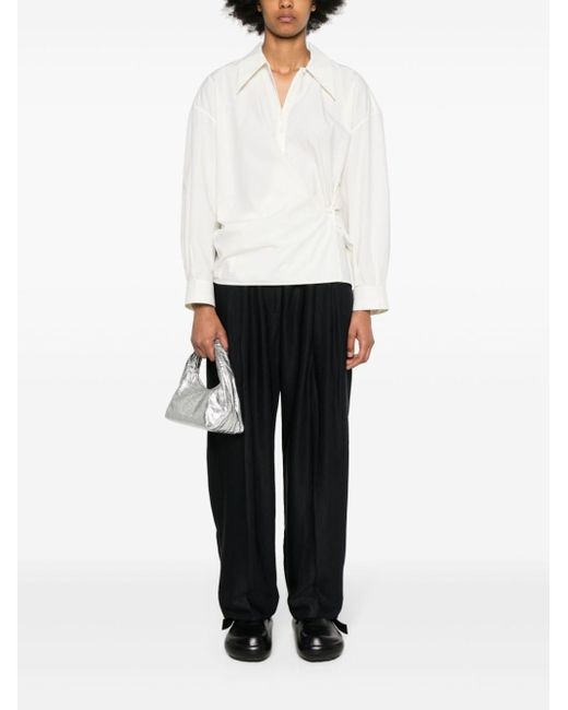 Studio Nicholson Black Wool Wide Leg Trousers