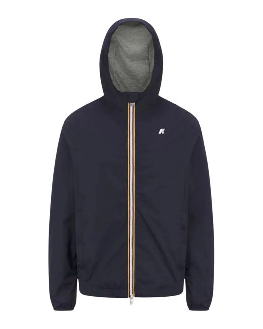 K-Way Blue Stretch Nylon Jacket for men