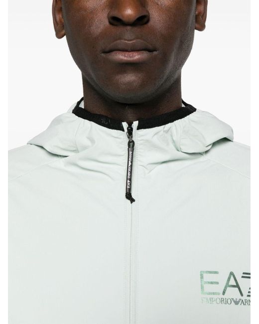 EA7 Gray Logo Nylon Blouson Jacket for men