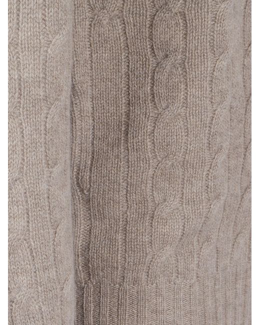 Drumohr Gray Roundneck Braided Wool Sweather for men