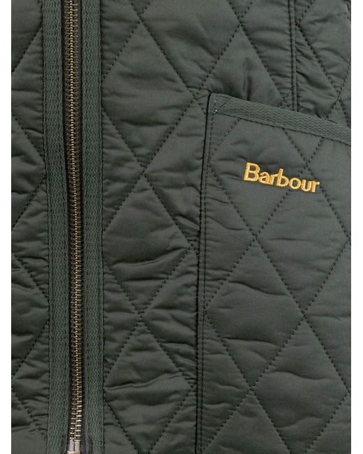 Barbour Green Down Vest With Logo