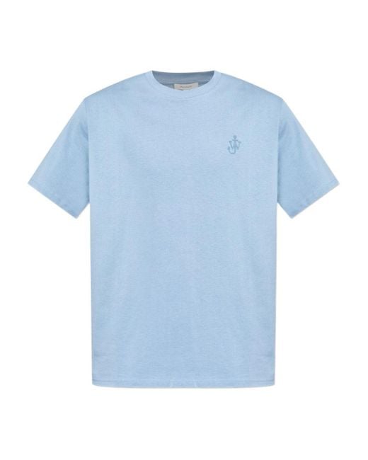 J.W. Anderson Blue Short-Sleeve T-Shirt With Logo for men