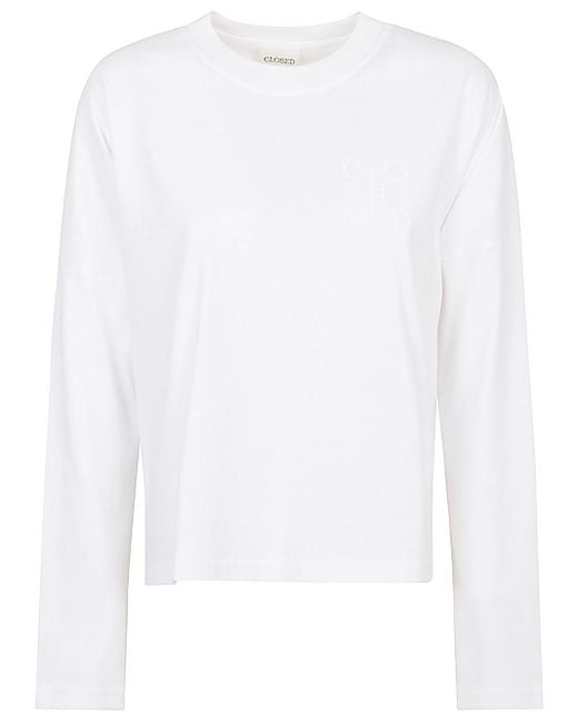 Closed White Cotton Crewneck Sweater