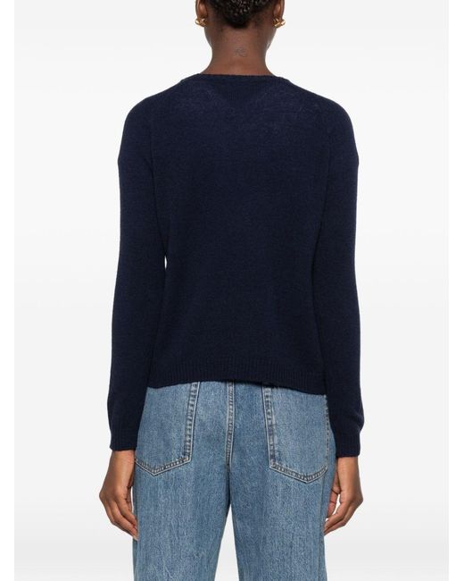 Base London Blue Wool And Cashmere Crewneck Sweater