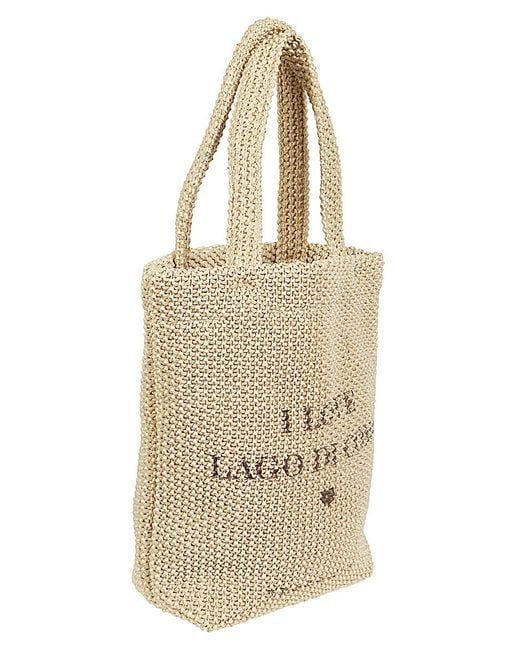 Anita Bilardi Natural I Love Lago Di Como Rafia Tote