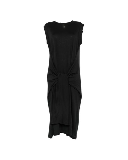 Totême Black Knotted Sleeveless Midi Dress