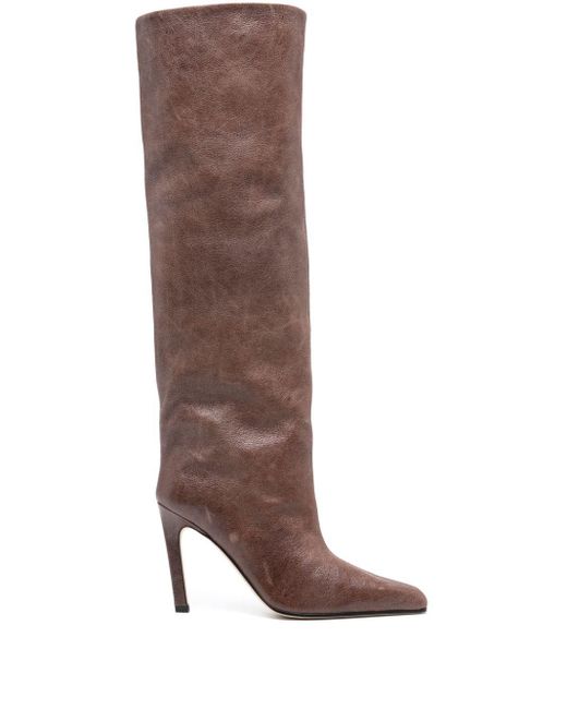 Paris Texas Brown Jude Leather Heel Boots
