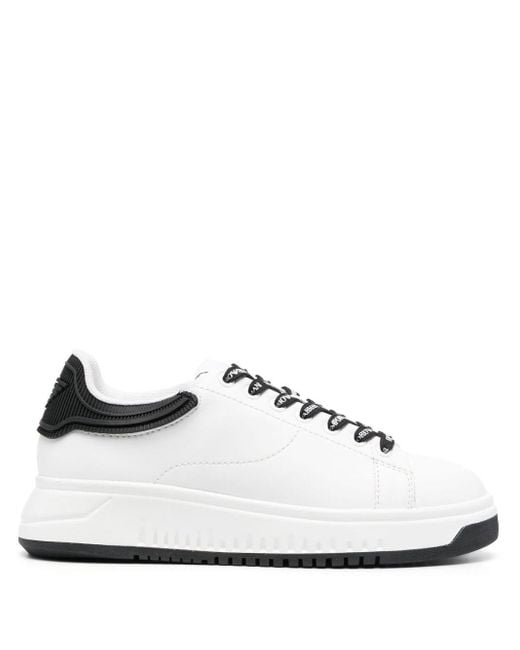 Emporio Armani White Leather Sneakers