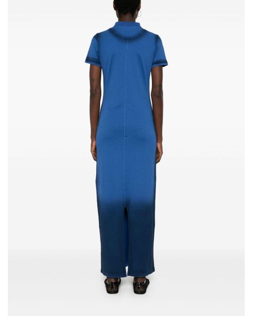 Loewe Blue Anagram-embroidered Ombré Polo Dress