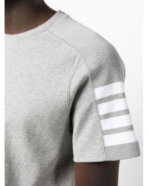 Thom Browne Gray 4bar Cotton T-shirt for men