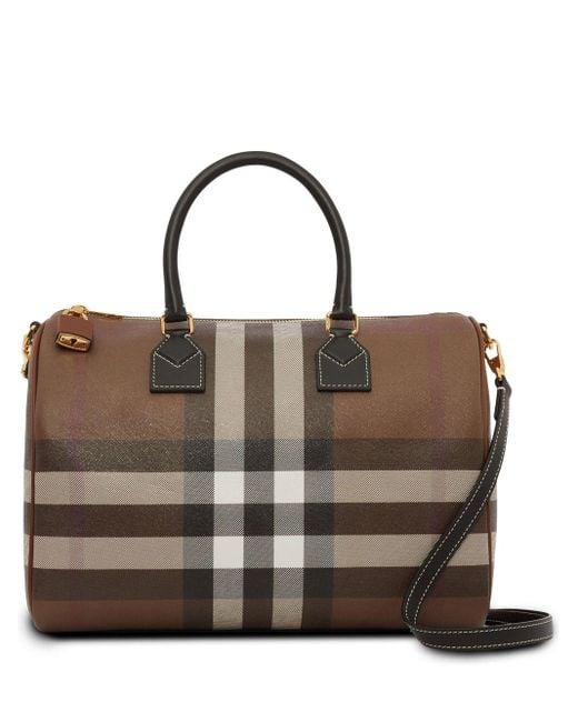 Burberry Medium Check Bowling Bag in Brown Lyst