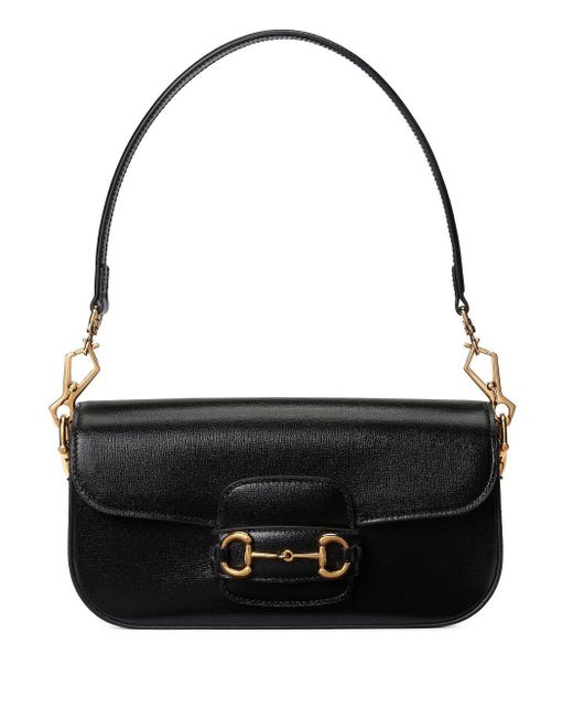 Gucci Horsebit 1955 Small Leather Shoulder Bag in Black | Lyst