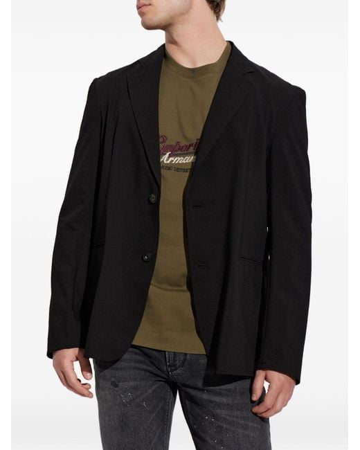 Emporio Armani Black Single-Breasted Jacket for men