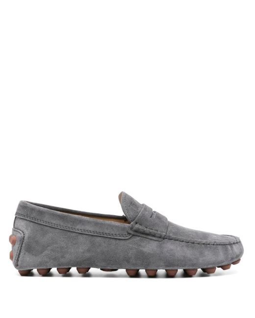Tod's Gray Gommini Suede Driving Shoes for men