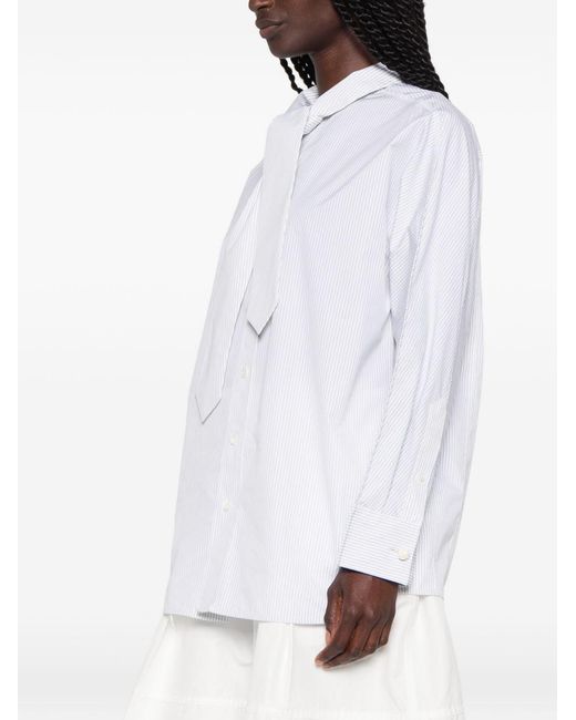 Bottega Veneta White Striped Cotton Shirt