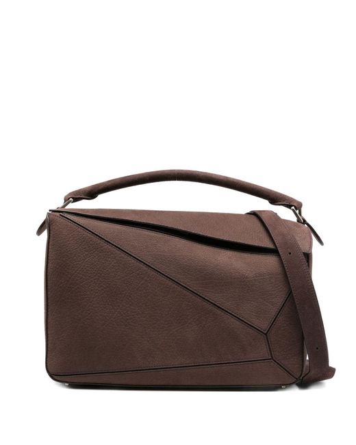 Loewe Brown Puzzle Large Leather Handbag for men