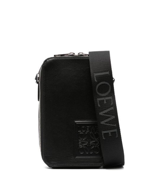 Loewe Black Vertical Pocket Satin Calfskin Crossbody Bag for men