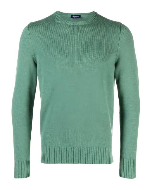 Drumohr Green Round Neck Long Sleeves Sweather for men