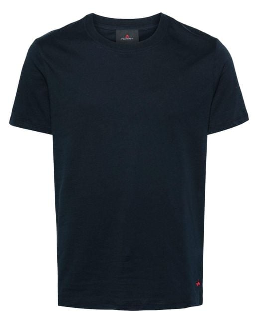 Peuterey Blue Logo-embroidered Cotton T-shirt for men