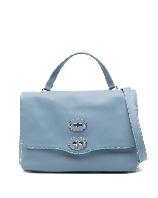 Zanellato Blue Postina Saeta Small Leather Handbag