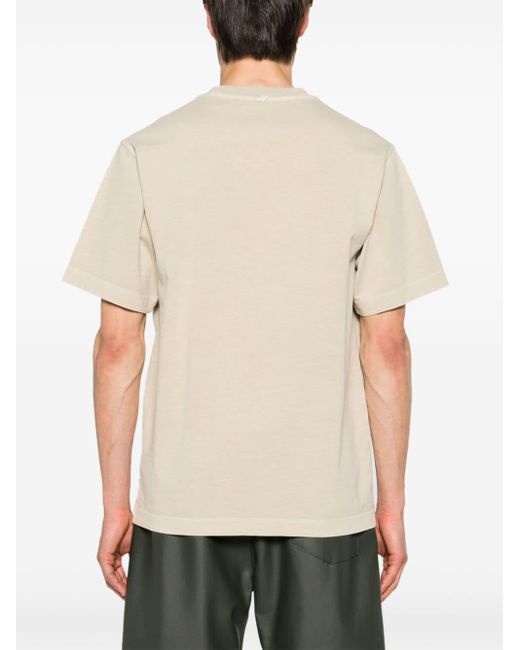 Burberry Natural Equestrian Knight Cotton T-shirt for men
