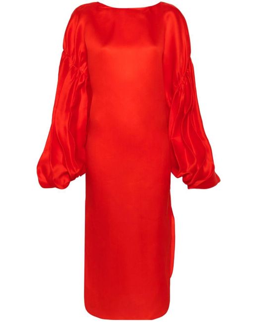 Khaite Red The Zelma Midi Dress