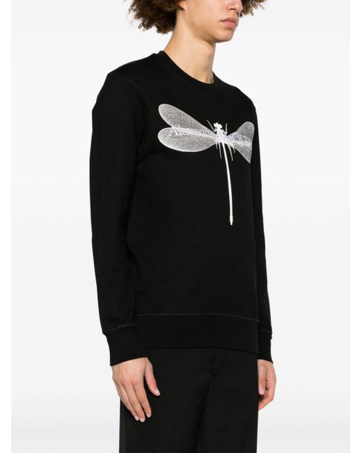 Alexander McQueen Black Dragonfly Graphic-print Cotton-jersey Sweatshirt X for men