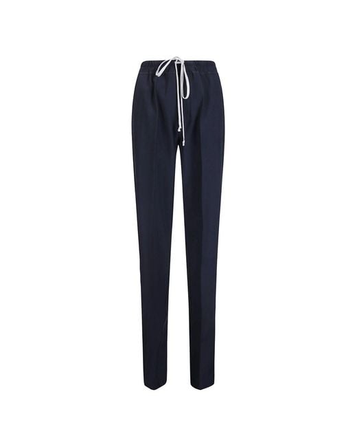 Rick Owens Blue Drawstring Trousers