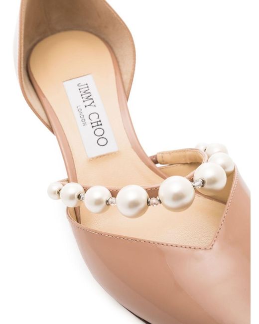 Jimmy Choo Pink Aurelie Glittered Pumps